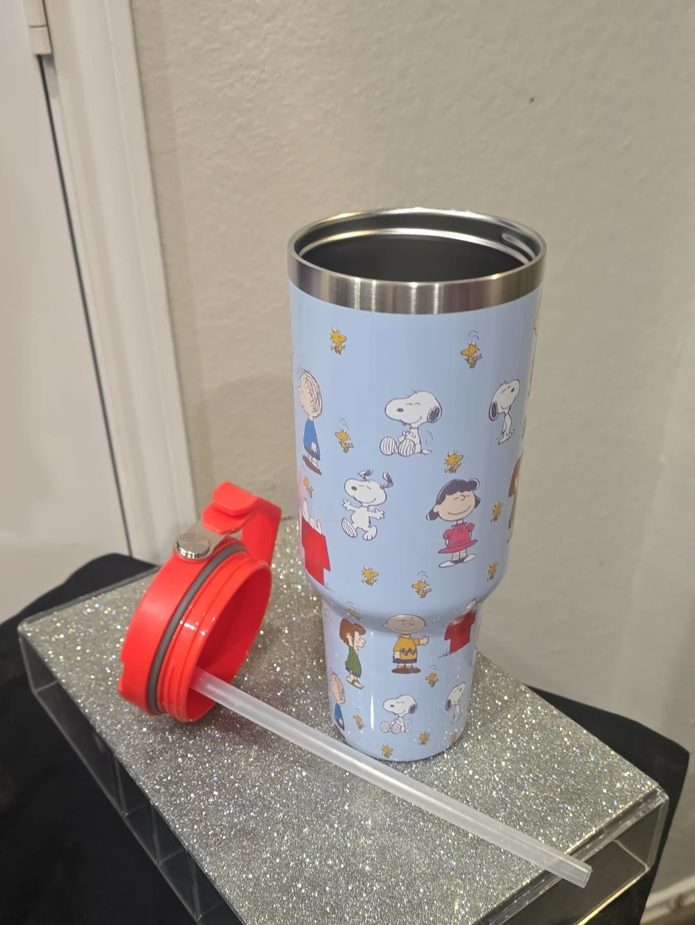 Peanuts Snoopy & The Gang Stainless Steel 40oz Tumbler w/Pop Up Straw